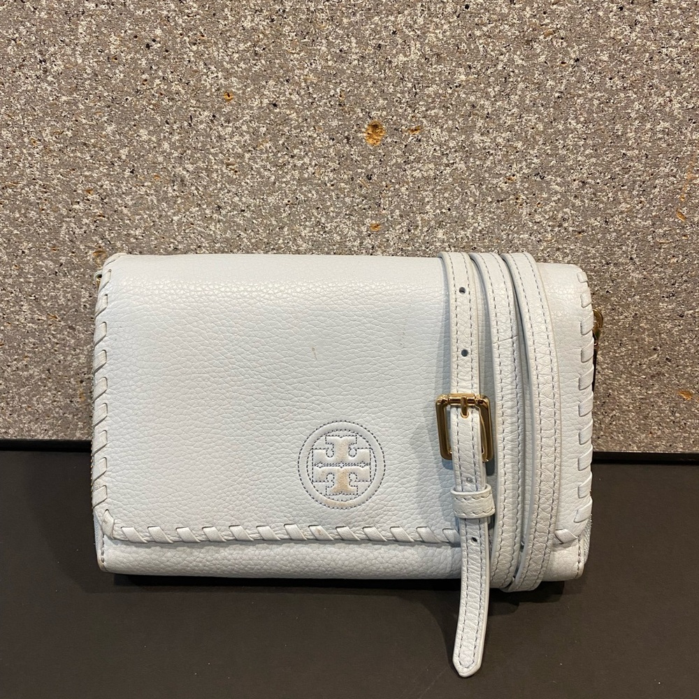 Tory Burch Light Blue Leather Crossbody Bag